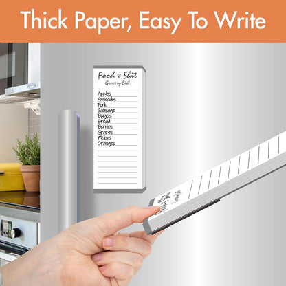 Hebayy 100 Pages Food&Shit Magnetic Back Funny Grocery List Planner Note Pad To Do List for Fridge Locker (3" x 8")