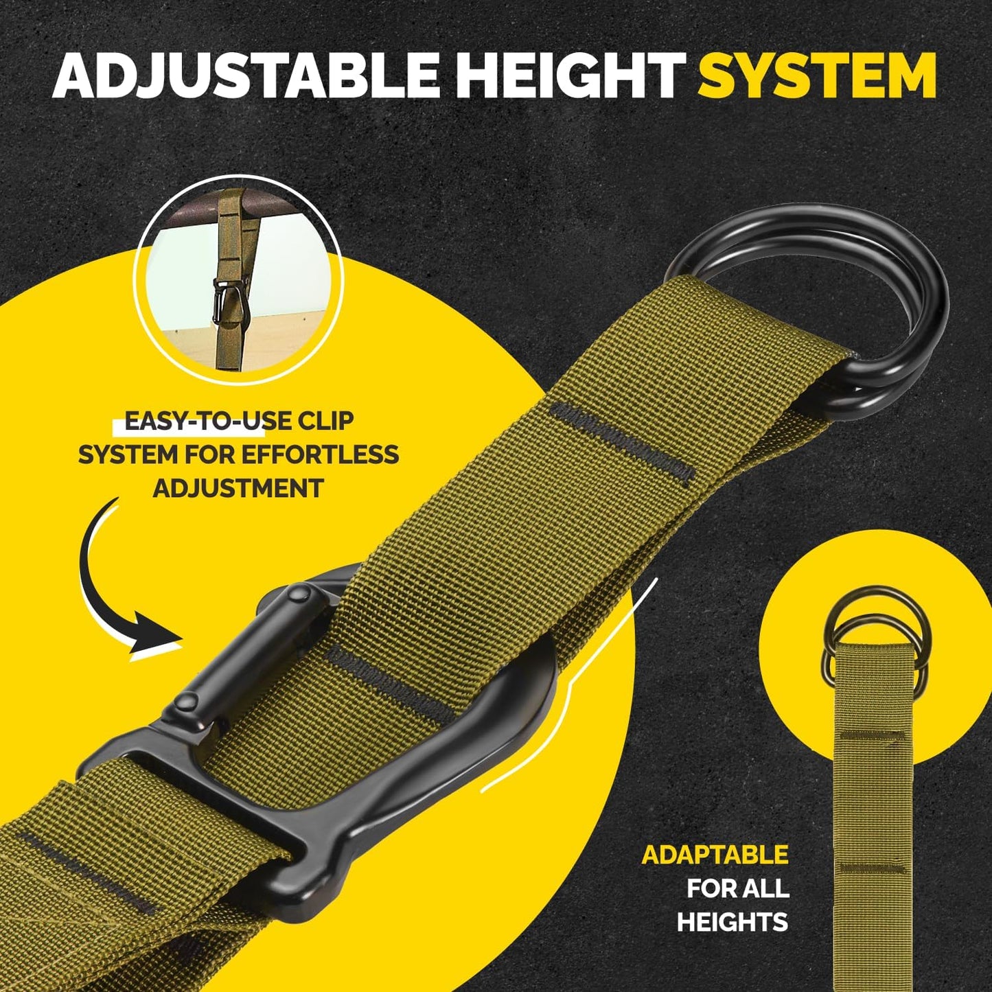 Pull Up Assistance Bands Set with 4 Levels, Adjustable Strap and Foot Rest | 50–200 lb stackable pull-up assistance, nylon-sleeved bands, adjustable support, reduced snap-back risk