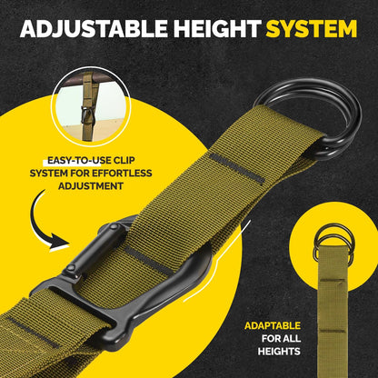 Pull Up Assistance Bands Set with 4 Levels, Adjustable Strap and Foot Rest | 50–200 lb stackable pull-up assistance, nylon-sleeved bands, adjustable support, reduced snap-back risk