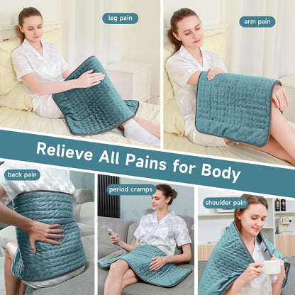 NBKLS Heating Pads for Back Neck Shoulder Pain, Electric Heating Pad Auto Shut Off, Fast Heat, Large Heating Pad Christmas Gift for Women Men, Birthday Gifts for Mom Dad (Blue)