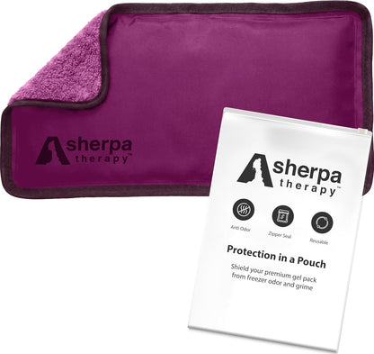 Medium Flexible Gel Ice Packs Reusable - Hot and Cold Soft Ice Packs for Injuries Reusable for Ankle, Arm, Foot, Leg, Back Pain Relief - 8" x 12" - Purple