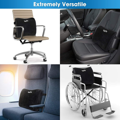 Upgraded Memory Foam Seat Cushion, for Sciatica, Back, Hip, and Tailbone Pain Relief, Firm Comfortable, Support for Office Chair, Wheelchair,Car. Nonslip Orthopedic Memory Foam Coccyx Cushion
