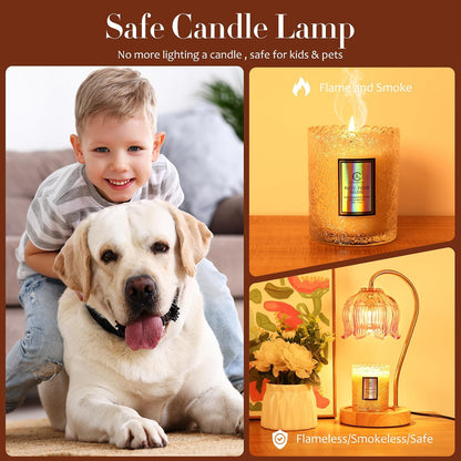 Flower Candle Warmer Lamp with Timer & Dimmer