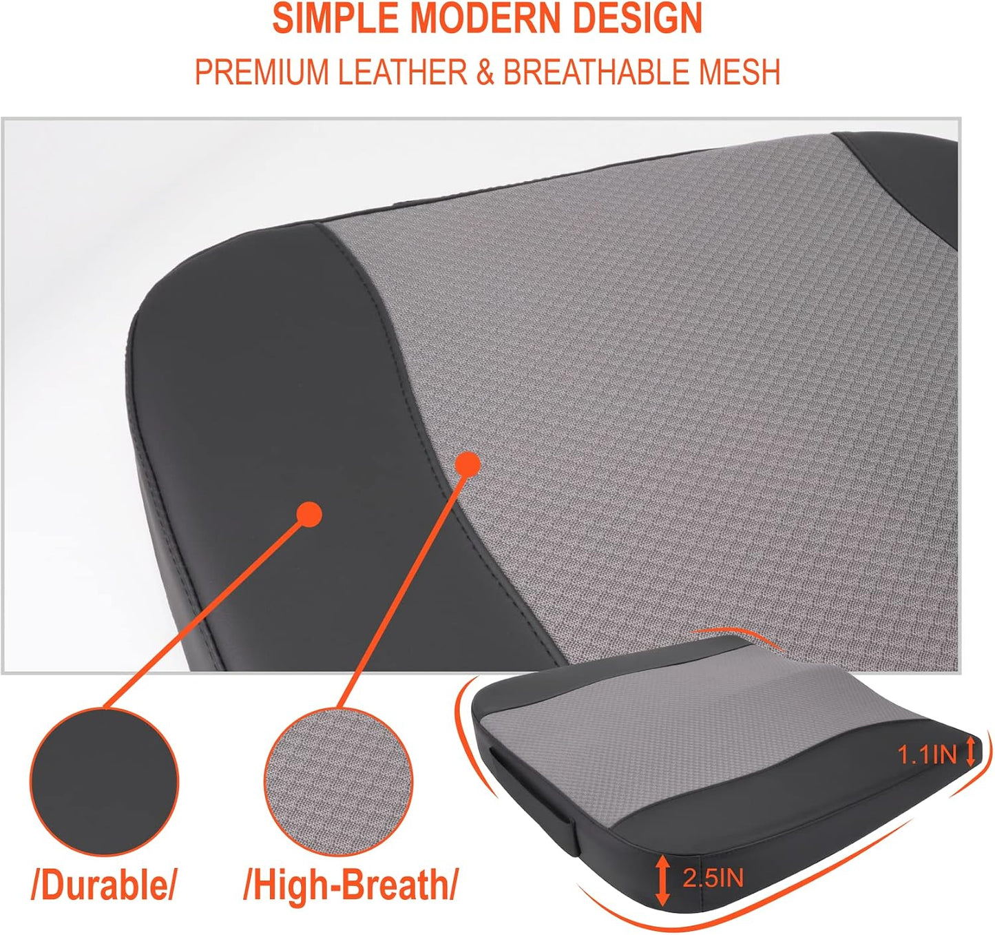 Lofty Aim Car Seat Cushion, Memory Foam Car Seat Cushions for Long Driving | Comfy Car Seat Pillow for Pain Relief, Driver Seat Cushion Adds Height, Butt Cushion for Car, Truck, Office Chair, Black