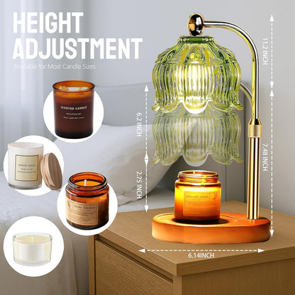 Fragrance Candle Warmer Lamp with 2 Bulbs Electric Candle Warmer with Timer & Dimmer for Home Decor