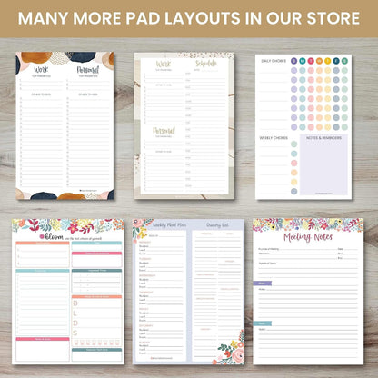 bloom daily planners Weekly Meal Planning Pad - Magnetic Hanging Refrigerator Menu Planner with Tear-Off Sheets & Perforated Grocery Shopping Lists - 6” x 9” (Pink Floral)