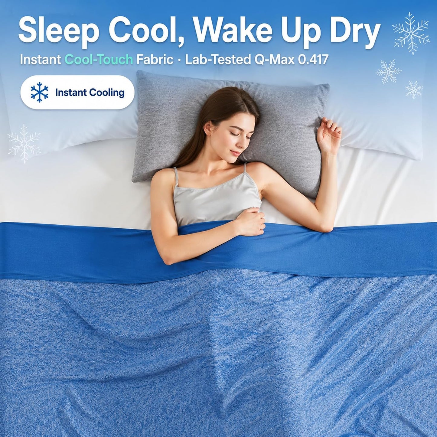 Degrees of Comfort Cooling Blanket for Hot Sleepers Queen Size – Instant Cool-Touch PolarEdge Fabric, Lightweight Breathable Summer Blankes for Night Sweats, Grey 90"x90"