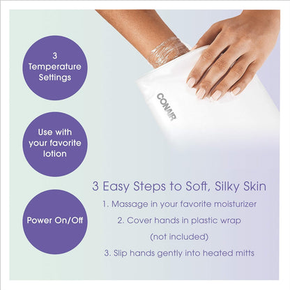 True Glow by Conair Hand Warmer - Electric Hand Warmer Thermal Spa - Heated Lotion Beauty Mitts - Packaging May Vary