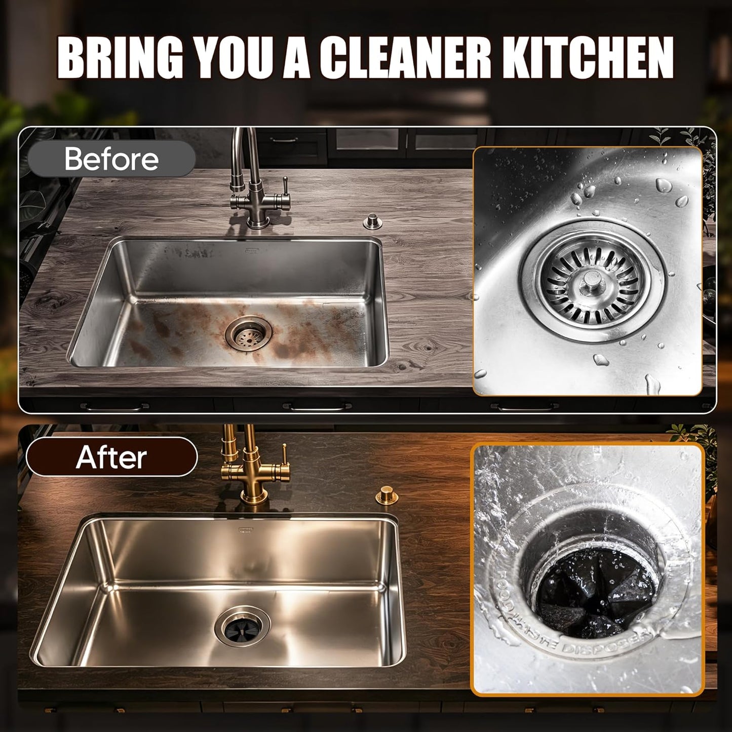 3 3/8" Garbage Disposal Splash Guard Replacement for InSinkErator Evolution | QCB-AM rubber Drain Insert, Sink Baffle, Garbage Disposer Accessories, Upgraded Removable Quiet Collar Drain Plugs, Black