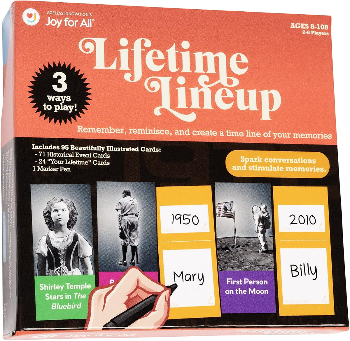 Lifetime Lineup - Fun Family Card Games for Seniors, Their Families and Care Partners - The Table Top 'Make Your Own' Trivia and Group Story Game