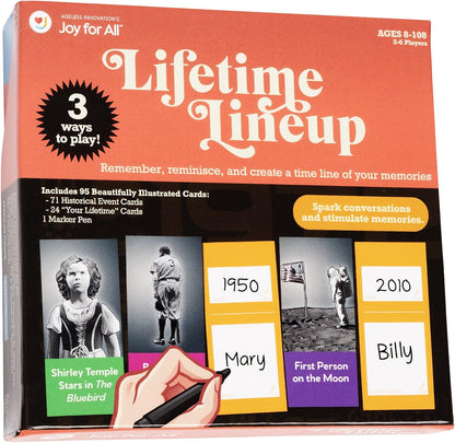 Lifetime Lineup - Fun Family Card Games for Seniors, Their Families and Care Partners - The Table Top 'Make Your Own' Trivia and Group Story Game