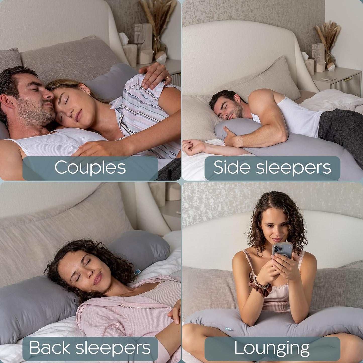 Weighted Body Pillow 6.5lbs, Cooling Tencel Cover, 41” x 10” | Calming Weighted Comfort, Breathable Cooling Cover, Machine Washable, Made for Side Sleepers, 12 Month Warranty