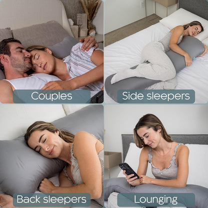Weighted Body Pillow 6.5lbs, Cooling Tencel Cover, 41” x 10” | Calming Weighted Comfort, Breathable Cooling Cover, Machine Washable, Made for Side Sleepers, 12 Month Warranty