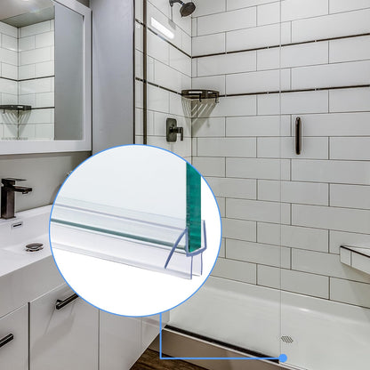 2-Pack ShowerDoor Bottom Seal 3/8" x 36" Polycarbonate Frameless Ultra Clear Shower Door Seal Strip for Glass Doors Stop Leaks and Create a Water Barrier Replacement Shower Cubicle
