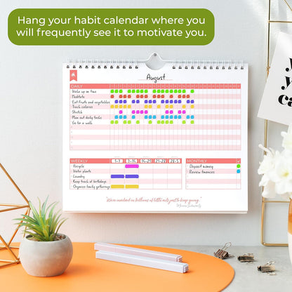Clever Fox Habit Tracker Calendar, 24-Month Daily Goal Journal Black
