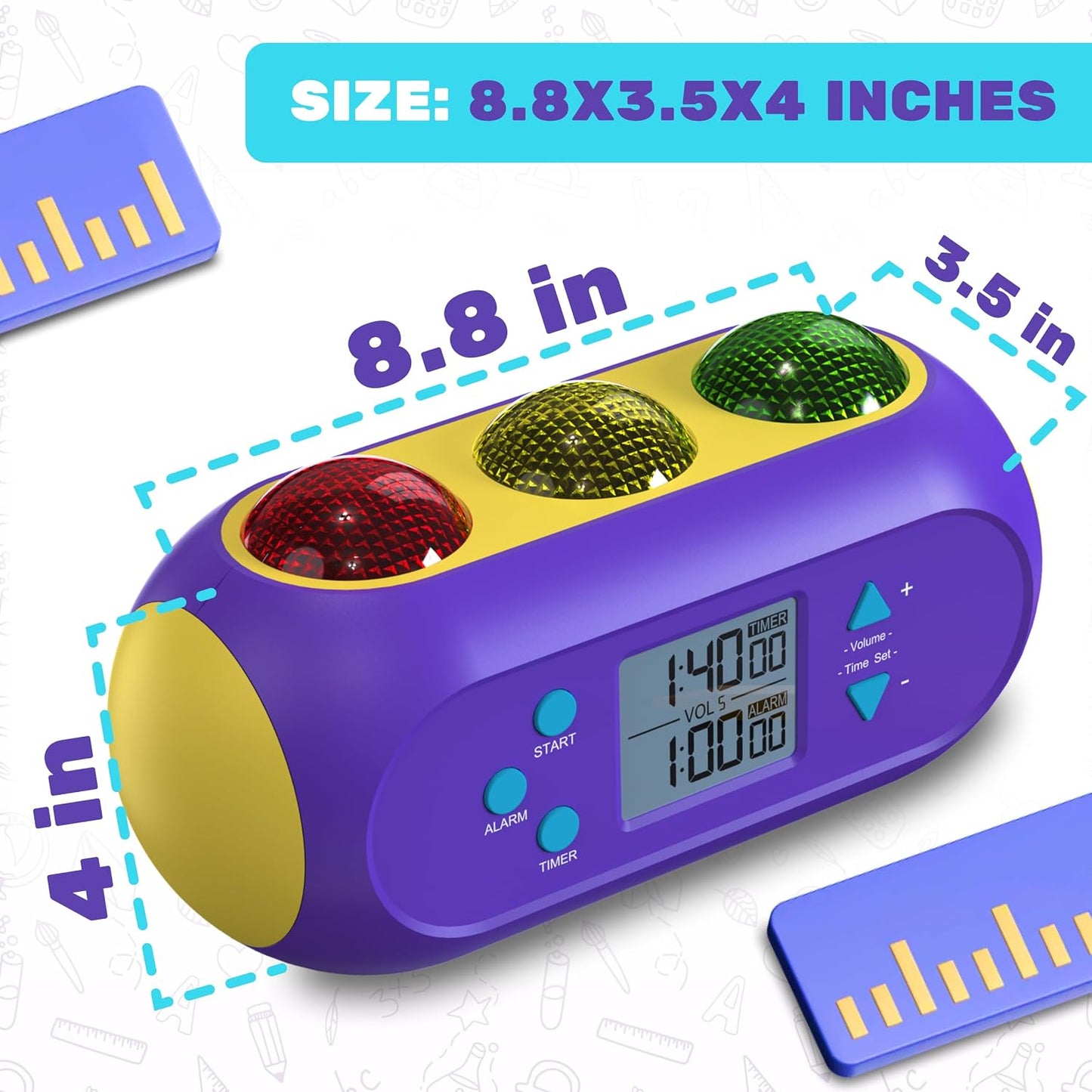 Visual Timer for Kids, Interactive Light and Sound Visual Timer for Classroom with Red, Yellow, and Green Lights, Engaging Timer for Kids, for Teachers, or Holiday Present