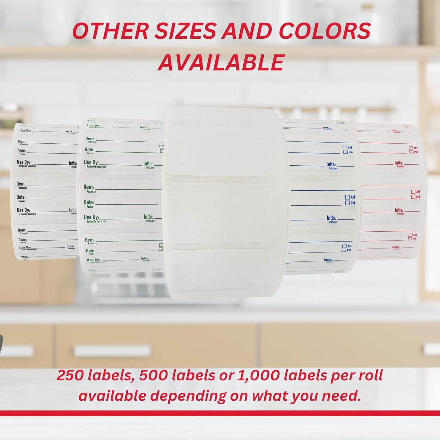 2x3 Dissolvable Food Labels, 1000 Food Container Stickers, Blue | Ideal for Fridge Freezer & Pantry, Organize Prepped Meals & Leftovers Easily, Adheres Well, Dissolves Fast with Zero Residue