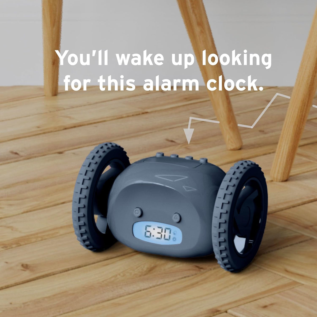 CLOCKY Alarm Clock on Wheels – Loud Rolling Alarm Clock for Heavy Sleepers
