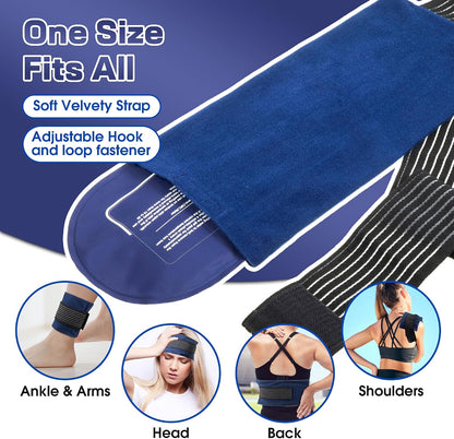 6 Pack Hot and Cold Gel Ice Packs for Injuries Reusable for Pain Relief