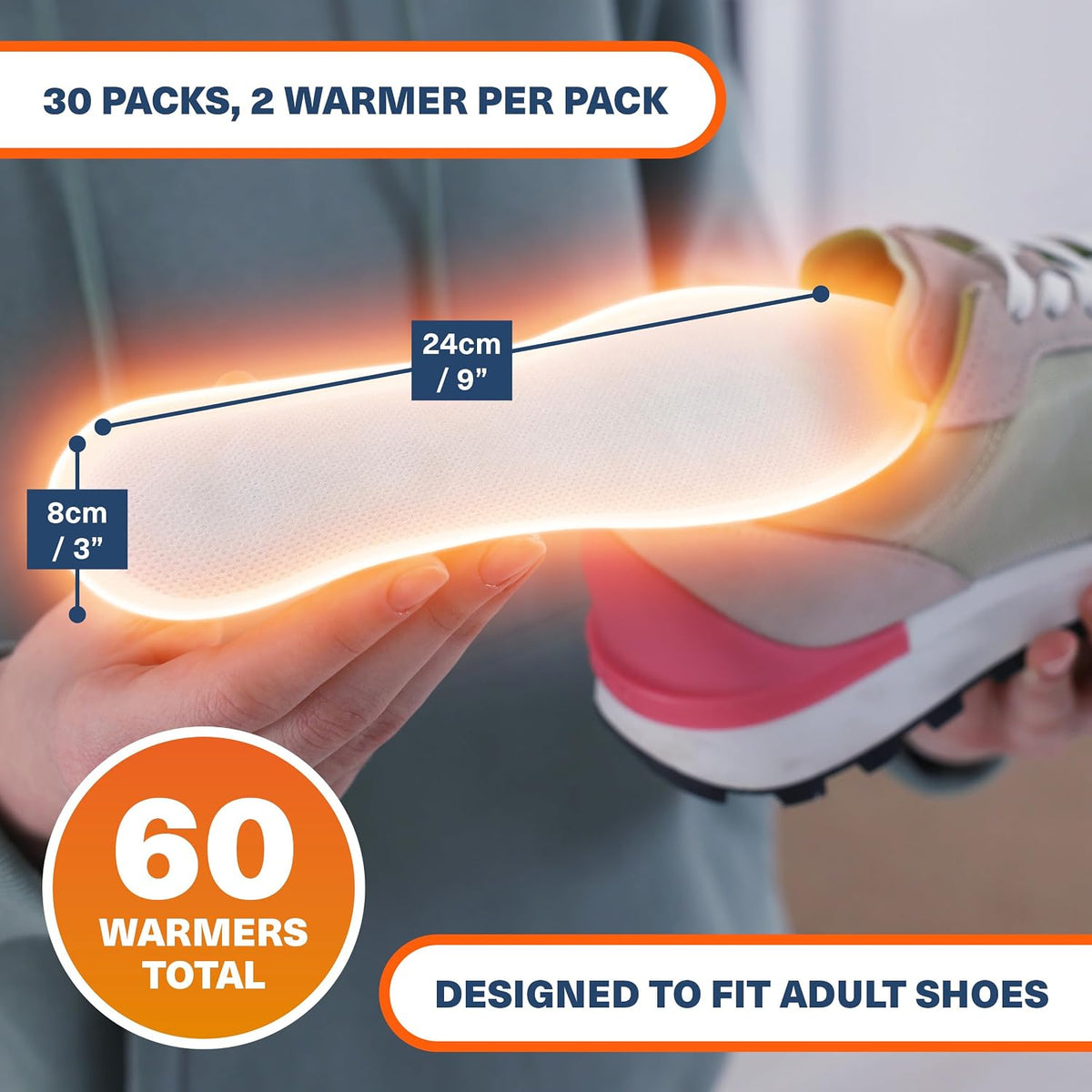 Bramble Insole Foot Warmers for Feet 5/15/30 Pair - Up to 10 Hours of Heat, All-Natural Odorless Air-Activated Warmers