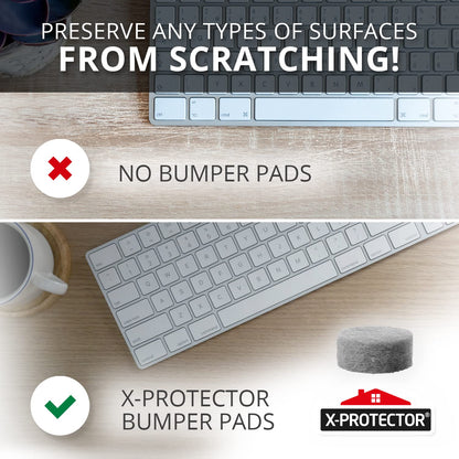 Cabinet Door Bumpers X-Protector 100 PCS – Small Felt Pads 3/8” (Brown) | Ideal Felt Bumpers – Self-Adhesive Thick Felt Dots – Bumper Pads to Protect Glass & Other Surfaces!