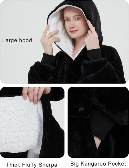 KFUBUO Wearable Heated Blanket Cordless Oversized Hoodie Sweatshirt