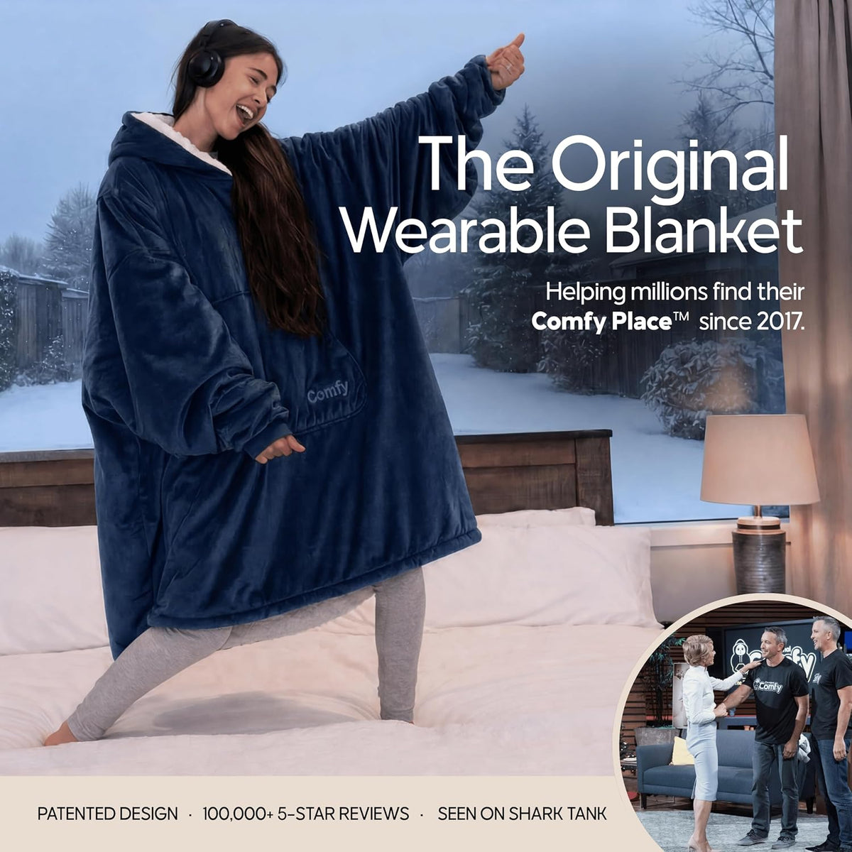 THE COMFY Original | Shark Tank | Patented | Sherpa Wearable Blanket Hoodie