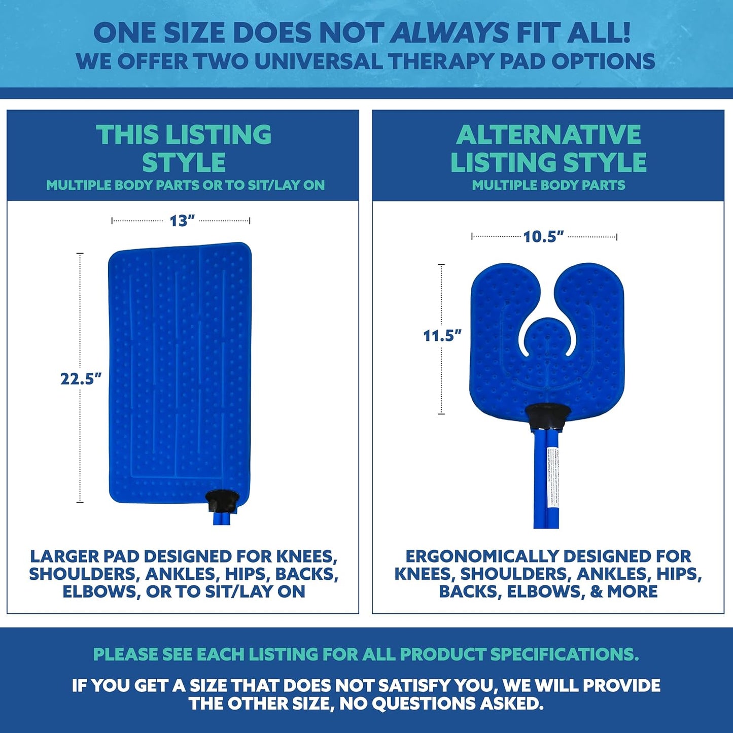 Polar Active Ice® 3 in 1 Knee, Ankle, & Elbow Therapy pad 12.5” x 10.5” with Attached Belts. Use only with The Polar Active Ice #AIS Therapy System.