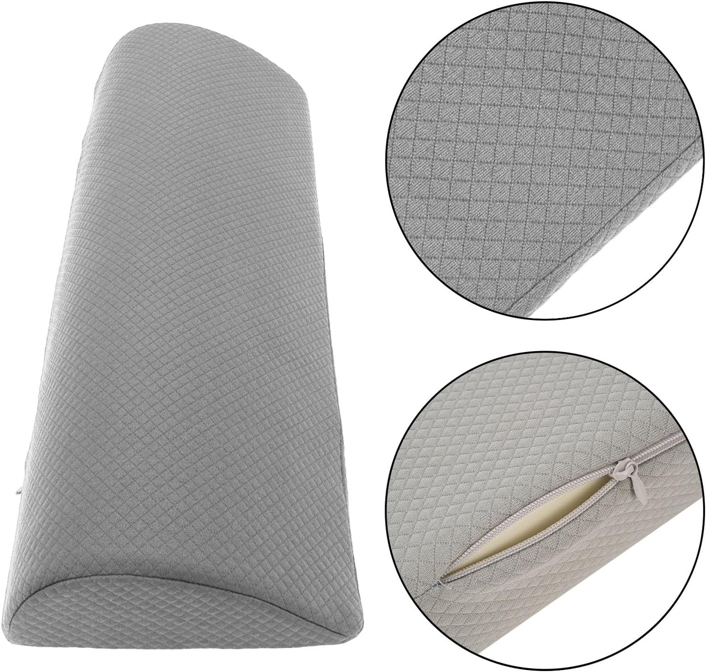 2026 New Knee Pillow for Back Sleeping, Ergonomic Half Moon Bolster Pillow with Soft Filling, Under Leg Support for Sleeping on Back Foot Elevation (Gray)