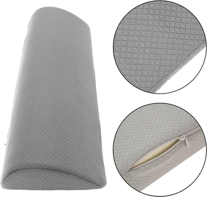 2026 New Knee Pillow for Back Sleeping, Ergonomic Half Moon Bolster Pillow with Soft Filling, Under Leg Support for Sleeping on Back Foot Elevation (Gray)