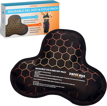 ZENKEYZ Reusable Gel Shoulder Ice Pack - 8x10 in, Black