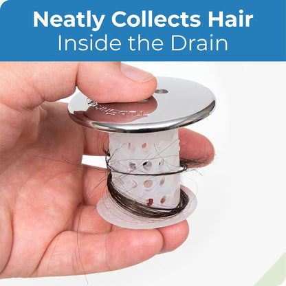 TubShroom and SinkShroom Drain Protectors Hair Catchers for Bathtubs and Sinks, Chrome