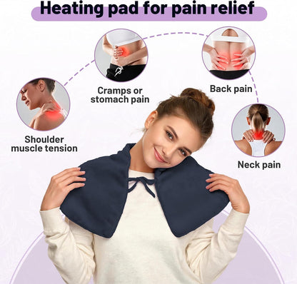 Microwavable Neck Heating Pad for Shoulders, Back and Chest | Warm & Cooling Plush Shoulder Weighted Heating Pad, Adjustable Comfort Fit For Women And Men For Home & Office