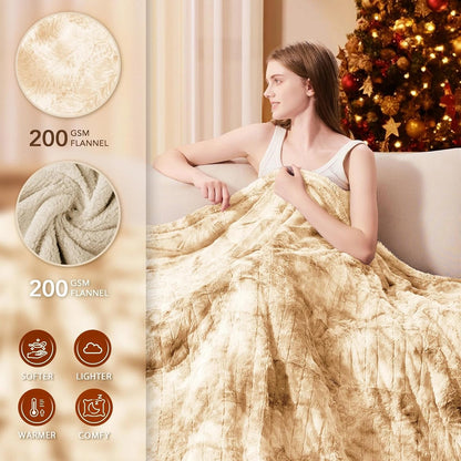 Homemate Heated Blanket Electric Heating Throw 50x60 Plush Faux Fur Sherpa