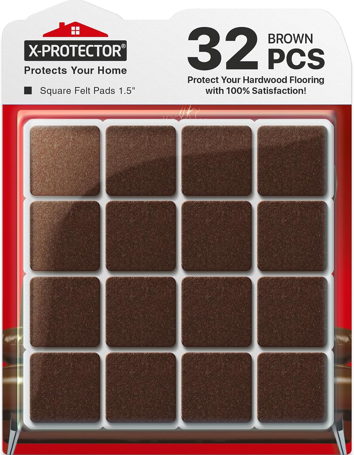 X-Protector Felt Furniture Pads - 20 PCS 6 x 1/2" - Premium Felt Strips | with Adhesive Backing - Rectangular Furniture Pads for Hardwood Floors - Cut Furniture Felt Pads to Size You Need! (Beige)
