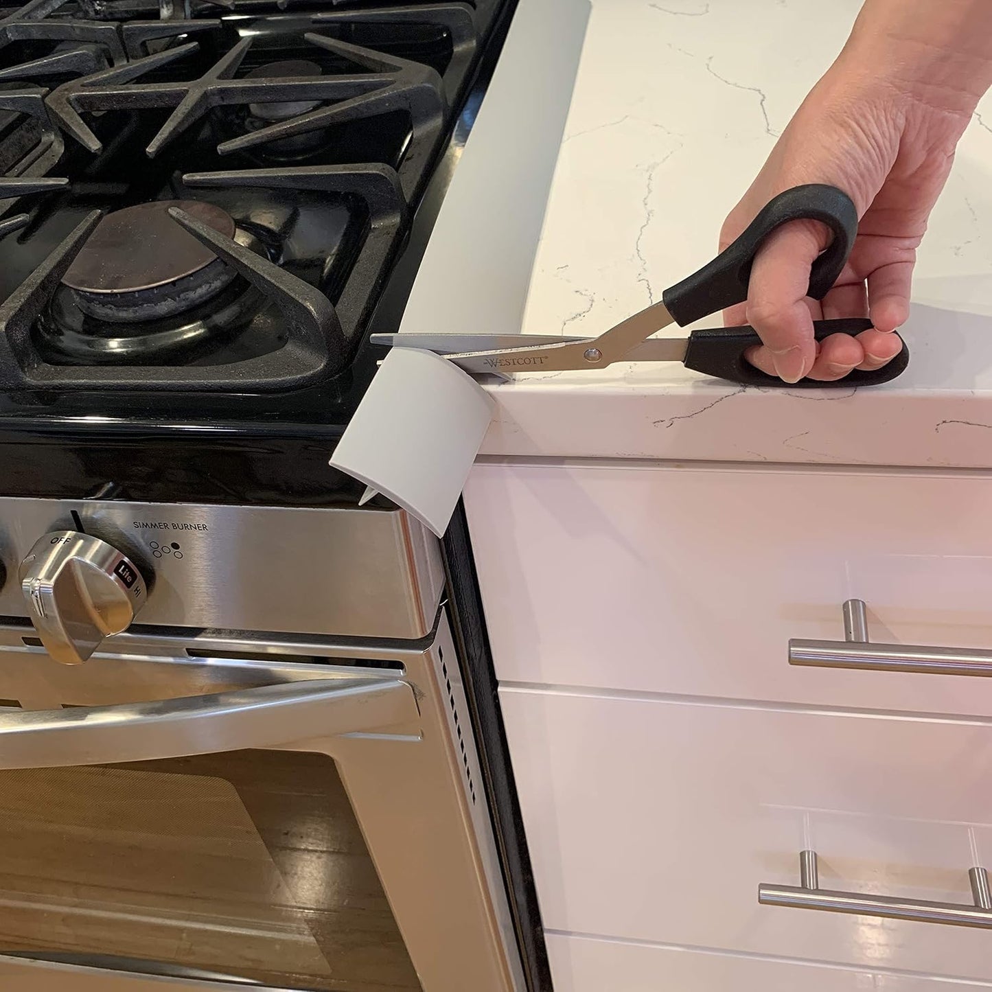 Gap Stopper® Pro - 21" Gray, Professional Grade, FDA Heavy 8.6 oz Silicone, Set of 2, Covers Gap between Stove & Countertops