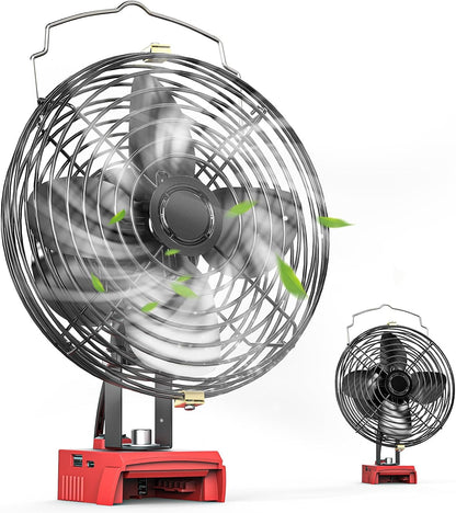 Ecarke 4" Clip Fan Compatible with Milwaukee 18V Battery (Tool Only) 3-Speed Cordless Clip-On Fan with 360° Rotation Low Noise Portable Desk Fan for Camping Jobsite Tent Fishing Outdoor