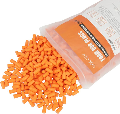 Silicone Corded Ear Plugs, 100 Pairs, SNR 32dB, Orange | Reusable noise reduction earplugs with string. Individually wrapped. For work, construction sites & industrial use.