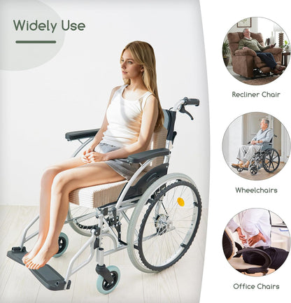 HIGOGOGO Corduroy Recliner Chair Cushion with Lumbar Support Pillow Soft Non-Slip 4" Thick Seat Pad Prevent Buttocks & Back Pain in Seniors (Beige, 12" Backrest)