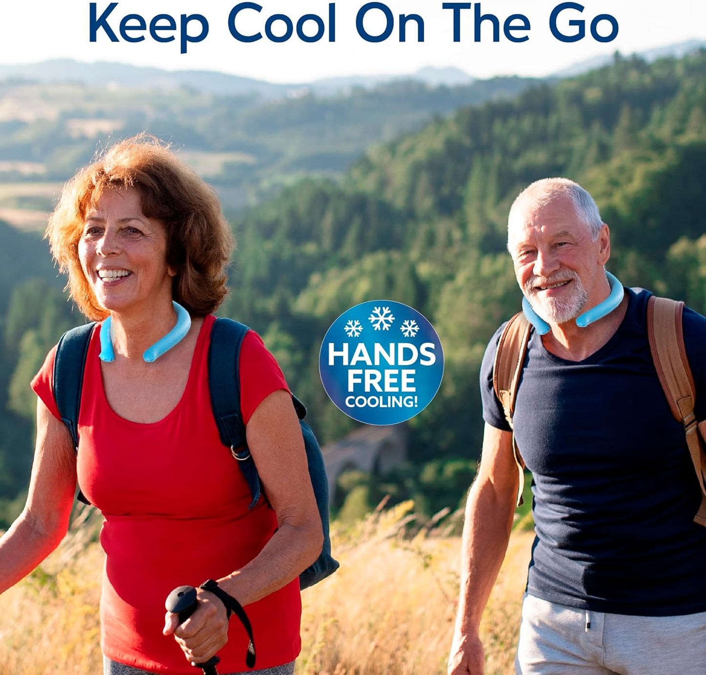 Arctic Air Neck Chill, Neck Cooling Tube, Hands Free Cooling, Quick Freeze Gel, Wearable Body Coolers for Hot Weather, Reusable, Adjustable Fit, 3 Pack