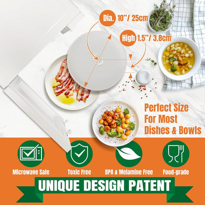 Paper Microwave Cover, 10 Inch Disposable Splatter Guard for Food, 25 Pack | BPA Free, Non Toxic, Non Plastic, Food Grade Paper, Microwave Safe, Heat Resistant, Splatter Protection, Steam Vent Design