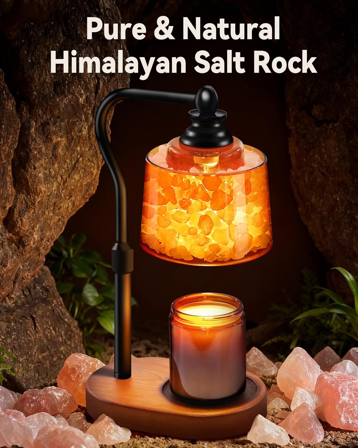 3-in-1 Candle Warmer Lamp with Himalayan Salt & Diffuser