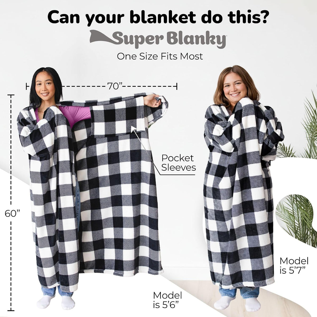 Super Blanky Wearable Blankets for Women & Men, Dorm Room Essentials, Gift for Her, Gifts for Women, Wife Birthday Gift Ideas