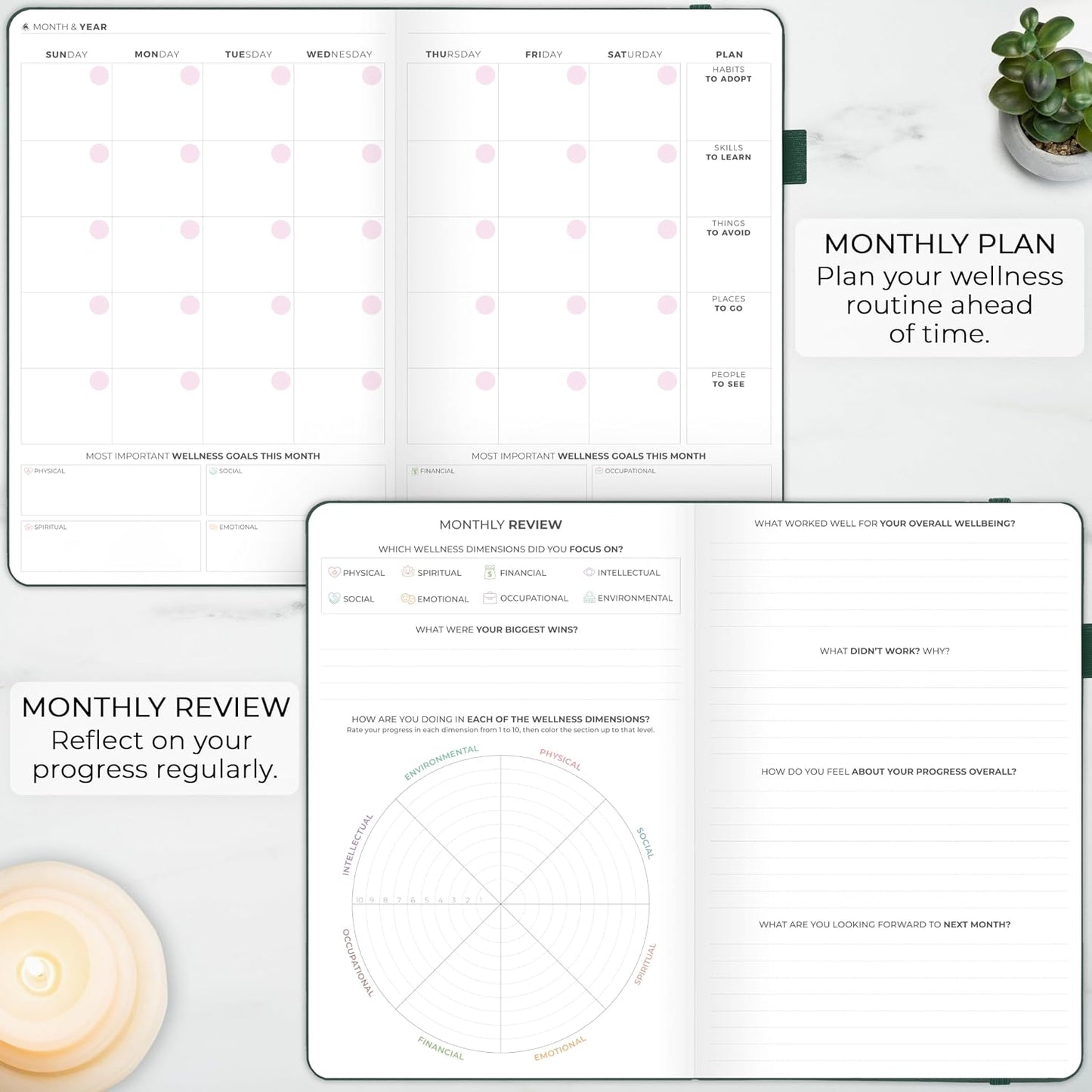 Clever Fox Wellness Planner Premium – Daily Lifestyle Journal to Support Health, Nutrition & Exercise – Healthy Living Journal with Meal, Exercise & Habit Trackers – Lasts 3 Months (Light Pink)