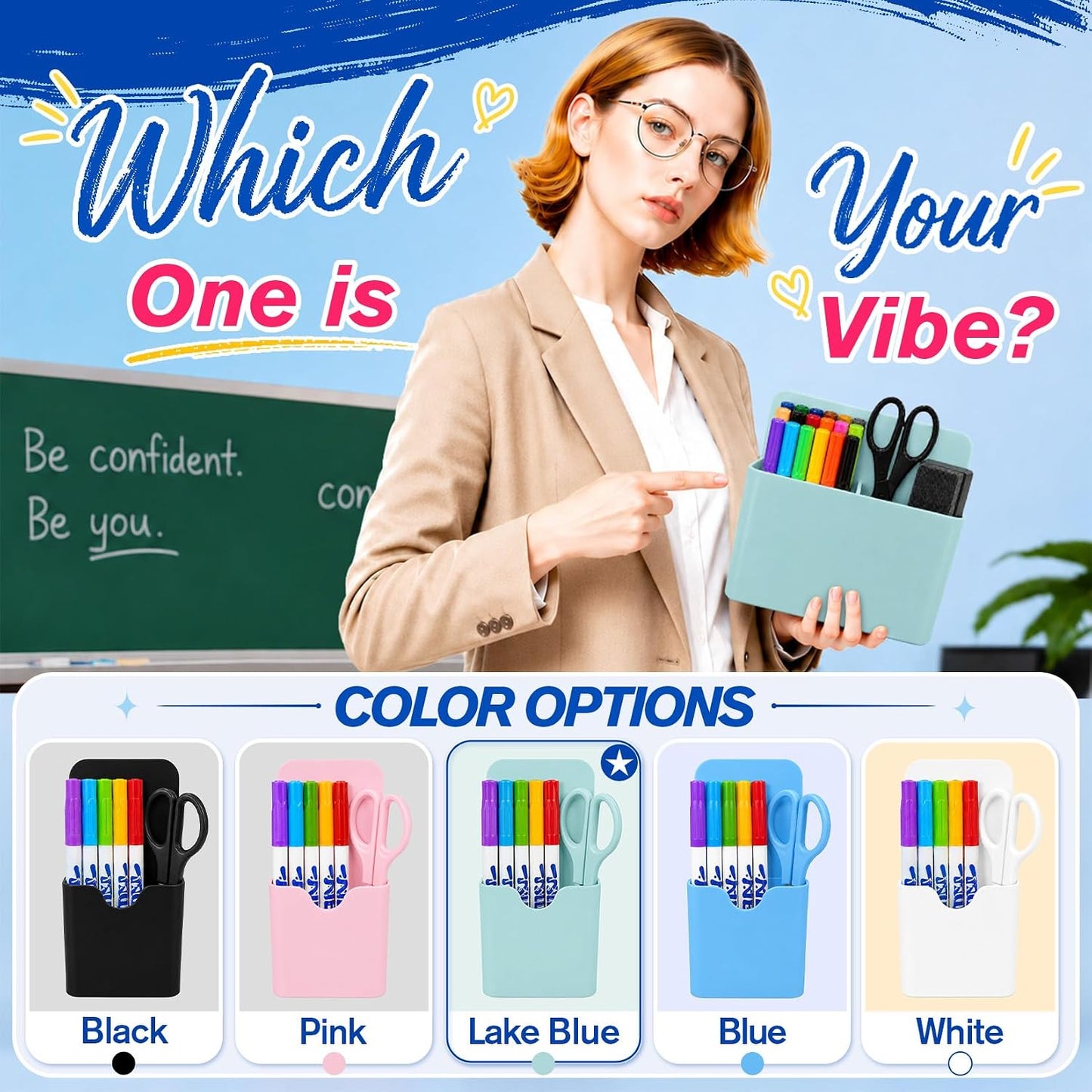 Magnetic Pen Holder, Magnetic Marker Holder, 4 Pack, White | Magnetic Cups for Dry Erase Markers, Pen Organizer for Whiteboard, Refrigerator, Locker, Cruise, Classroom, Office, School