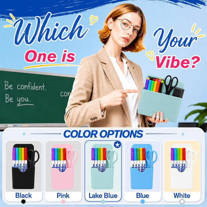 Magnetic Pen Holder, Magnetic Marker Holder, 4 Pack, White | Magnetic Cups for Dry Erase Markers, Pen Organizer for Whiteboard, Refrigerator, Locker, Cruise, Classroom, Office, School