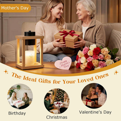 Modern Candle Warmer Lamp with Timer, Dimmable Candle Lamp Warmer, Mothers Day Birthday Gifts for Women Men, Black Candle Warmer, Adjustable Candle Light Warmer, Cozy Living Room Bedroom Home Decor