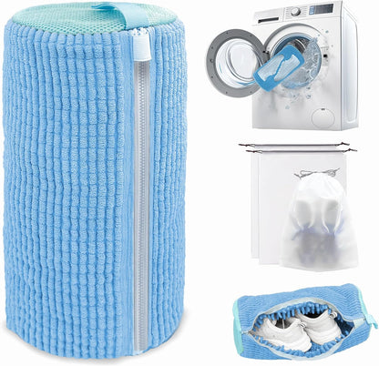 Shoe Washing Machine Bag,Laundry Shoe Bag for Washer and Dryer,Reusable Shoe Cleaning Bag for Sneakers,Tennis Shoes,With Self-locking Zipper, Microfiber Inside,Include Shoe Bag (Pro Grey - 1 Pack)