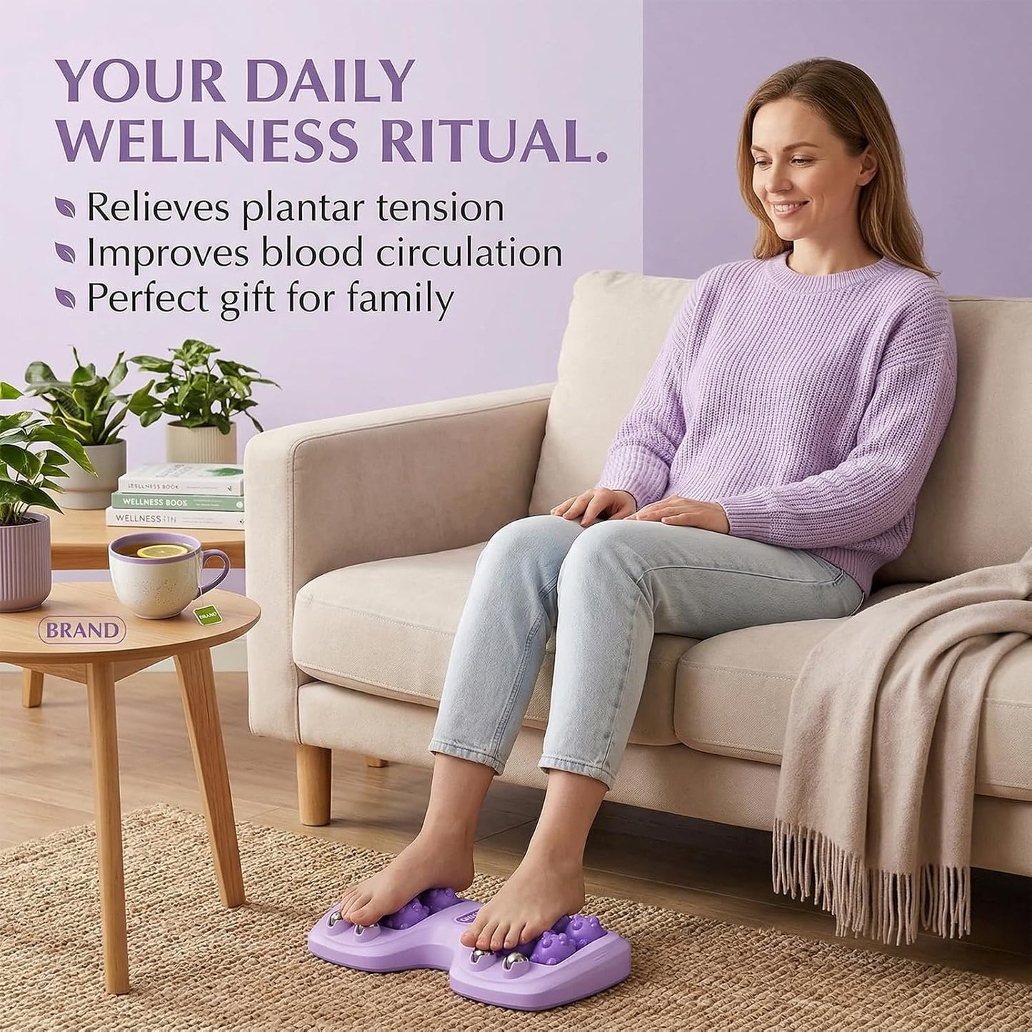 Dual Foot Massage Roller for Plantar Fasciitis Relief Purple | Ideal for home and office use, it relieves foot fatigue from long standing, walking and exercise while boosting circulation.