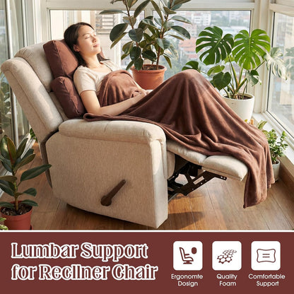 Novabright 2 Pcs Recliner Headrest Back Pillows for Back Support Pillow for Couch with Adjustable Recliners Pillow for Headrest for Chairs Sofa Couch and Bed (Dark Gray)